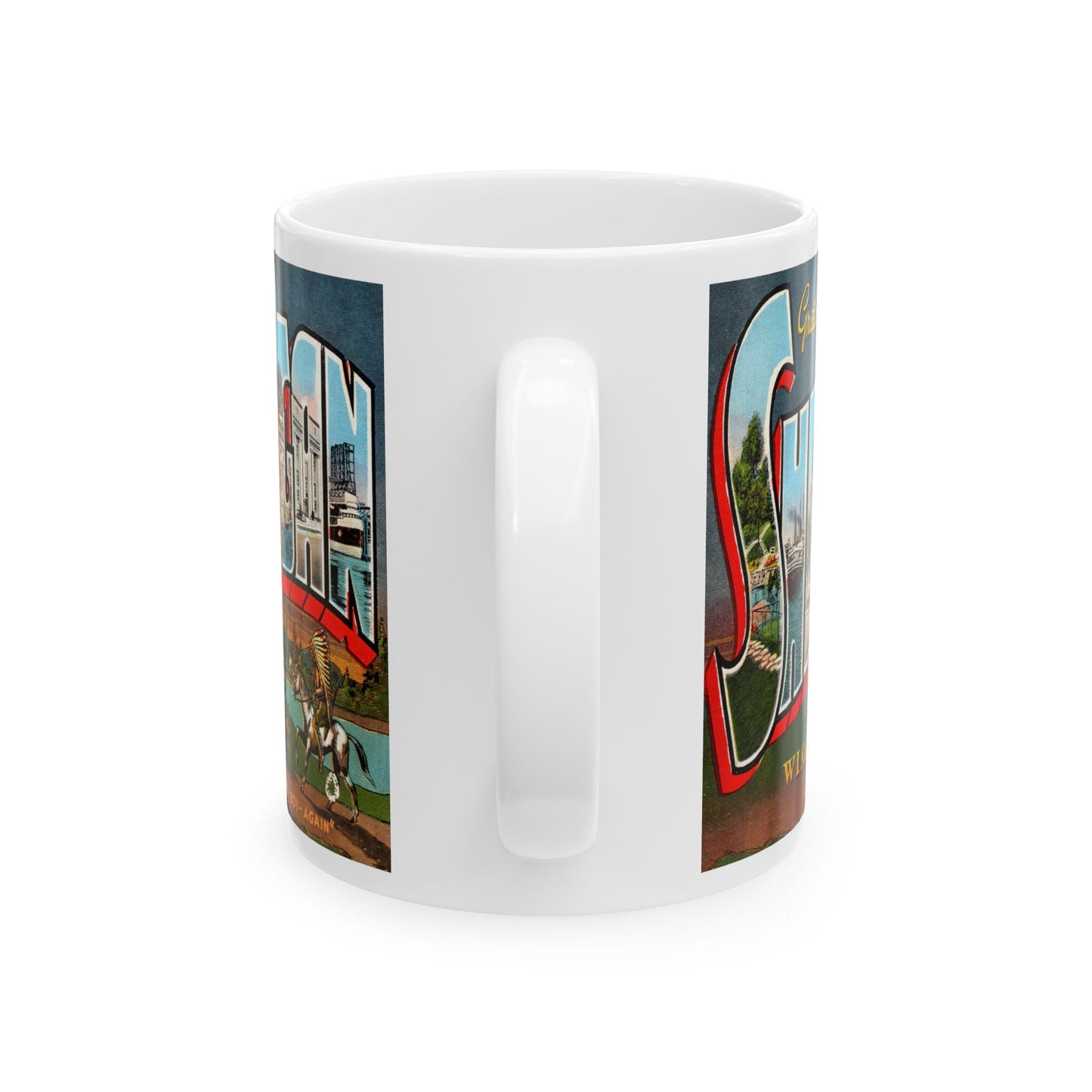 Memebly Vintage Greetings from Sheboygan WY Wyoming Coffee Mug