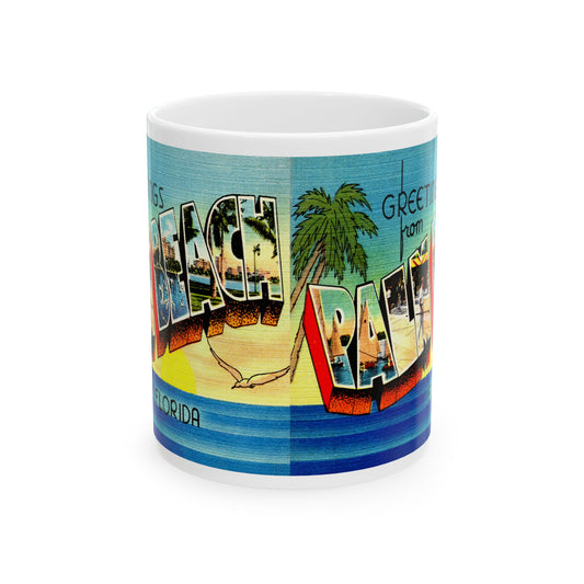 Memebly Retro Greetings from Palm Beach FL Florida Coffee Mug