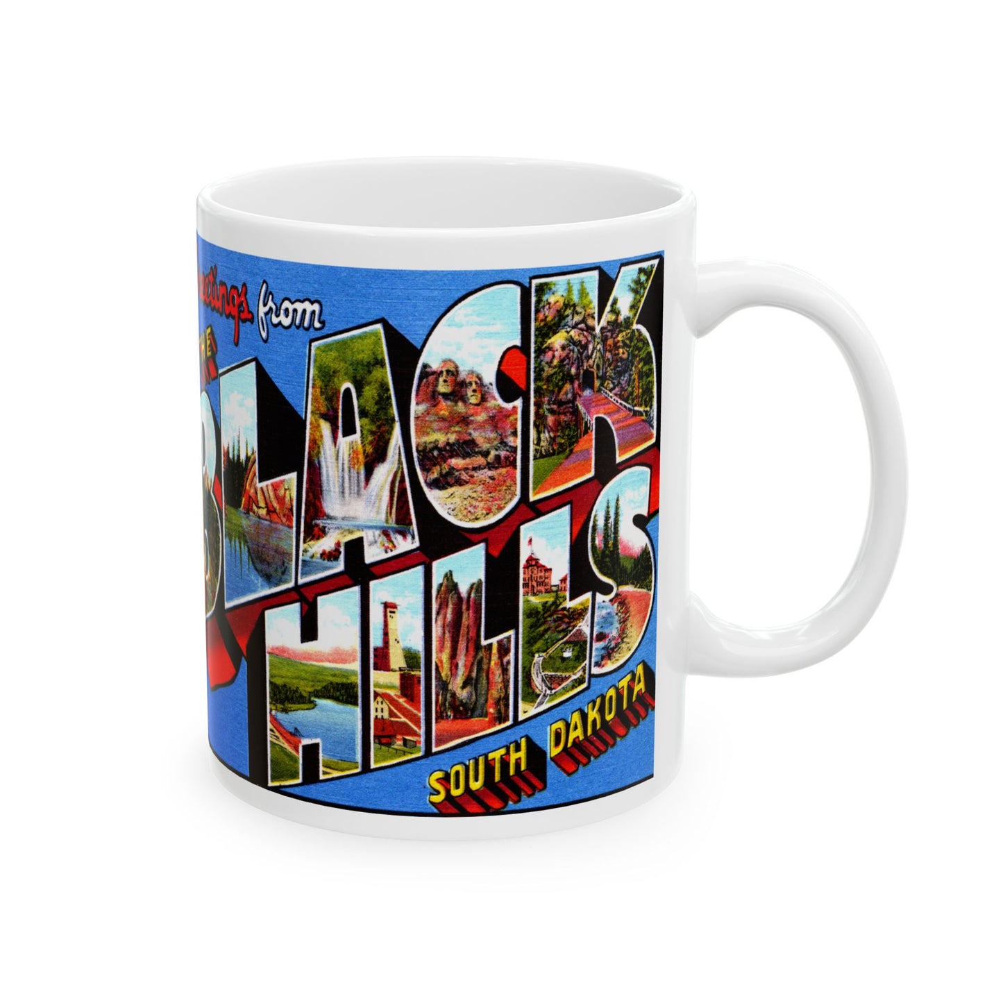 Memebly Vintage Greetings from Black Hills SD South Dakota Coffee Mug