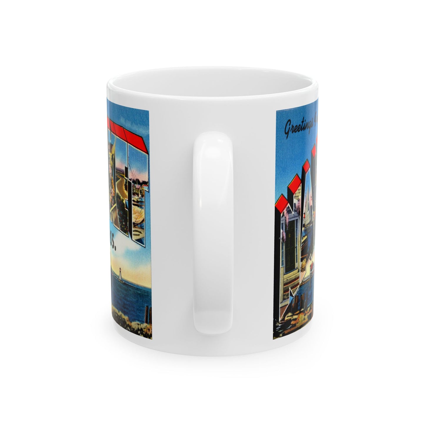 Memebly Vintage Greetings from Nantucket MA Massachusetts Coffee Mug