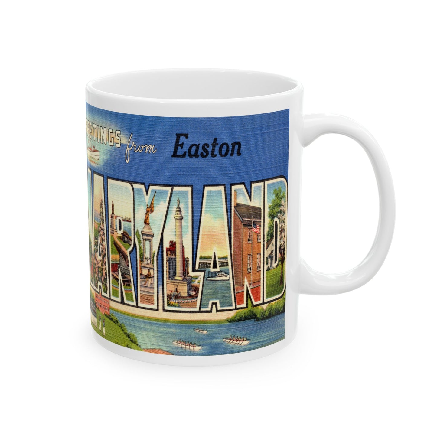 Memebly Vintage Greetings from Easton MD Maryland Coffee Mug