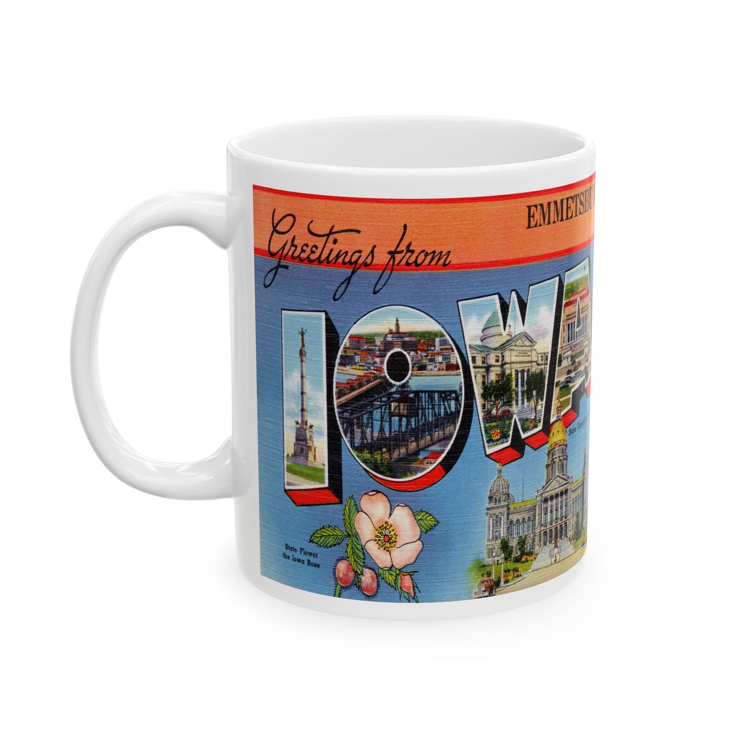 Memebly Vintage Greetings from Emmetsburg IA Coffee Mug