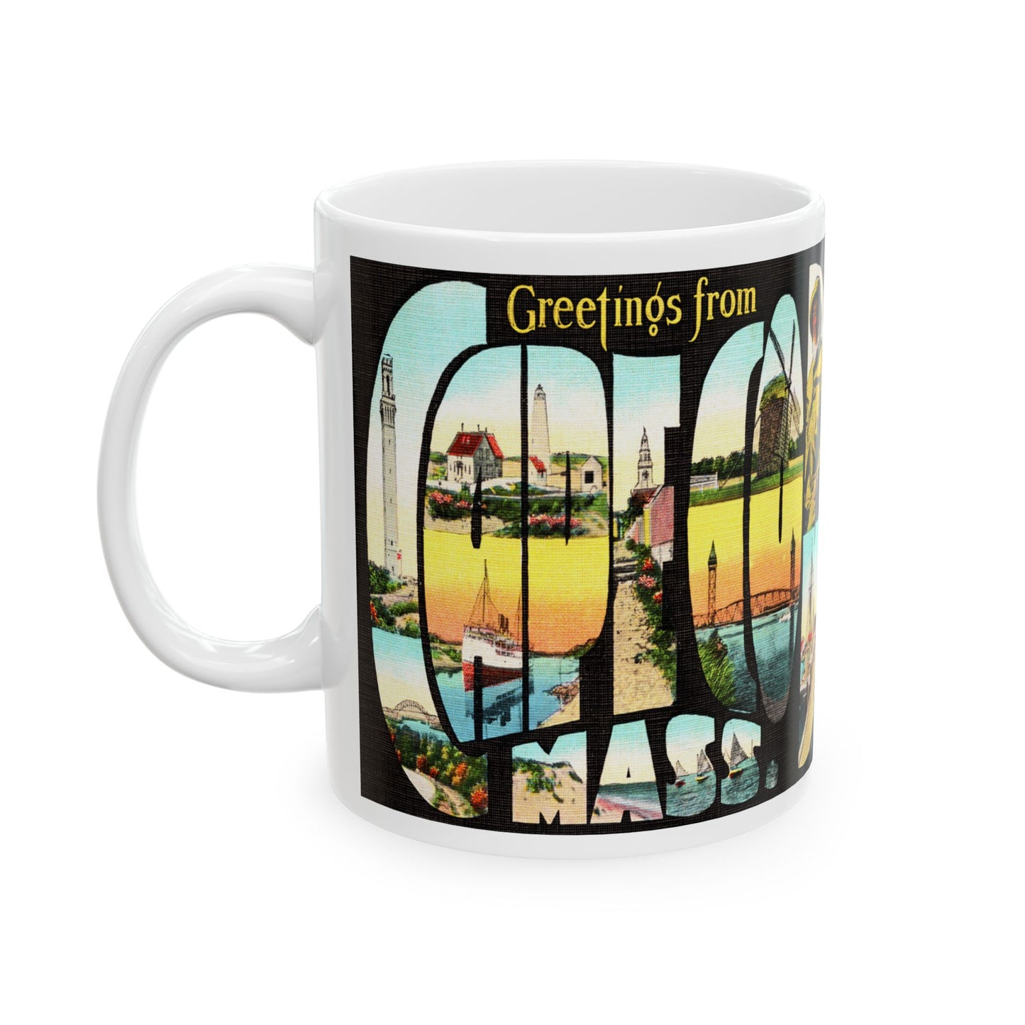 Memebly Scenic Vintage Greetings from Cape Cod MA Massachusetts Coffee Mug