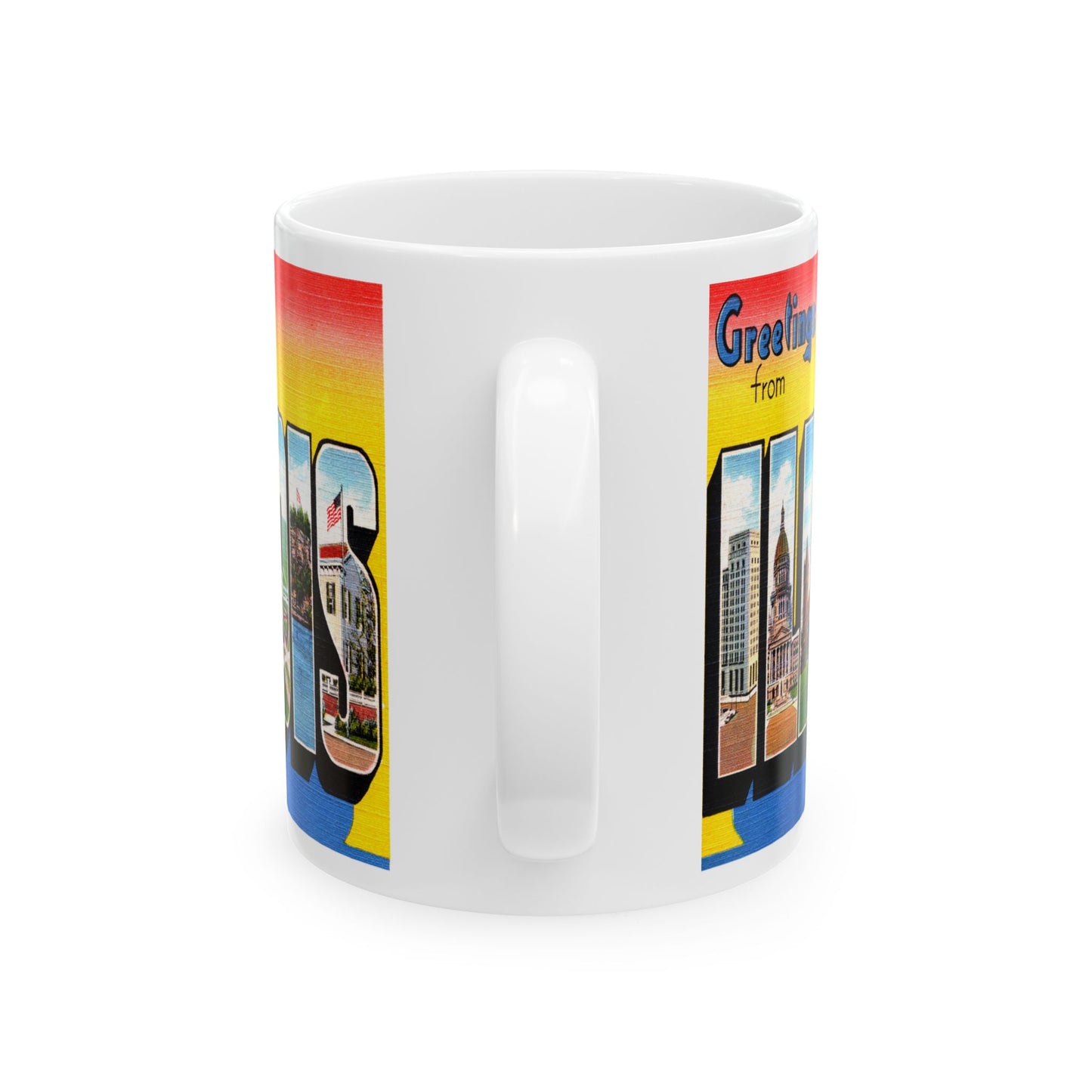 Memebly Retro Greetings from Illinois Coffee Mug