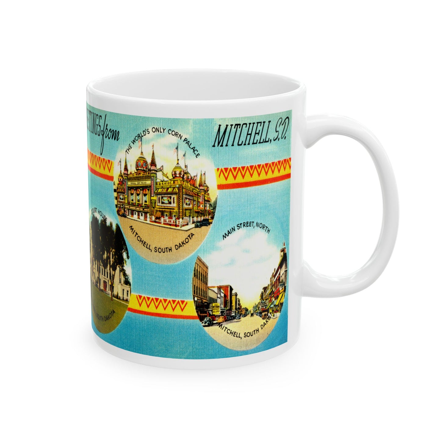 Memebly Scenic Vintage Greetings from Mitchell SD South Dakota Coffee Mug