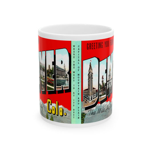 Memebly Vintage Greetings from Denver CO Colorado Coffee Mug