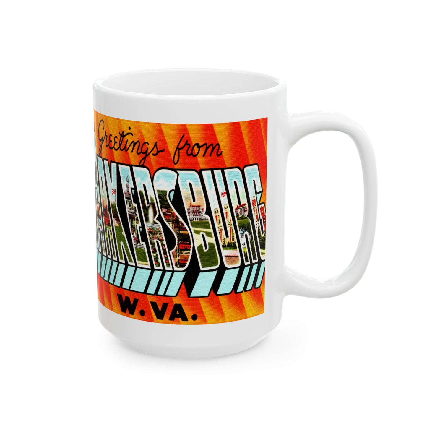 Memebly Vintage Greetings from Parkersburg WV West Virginia Coffee Mug