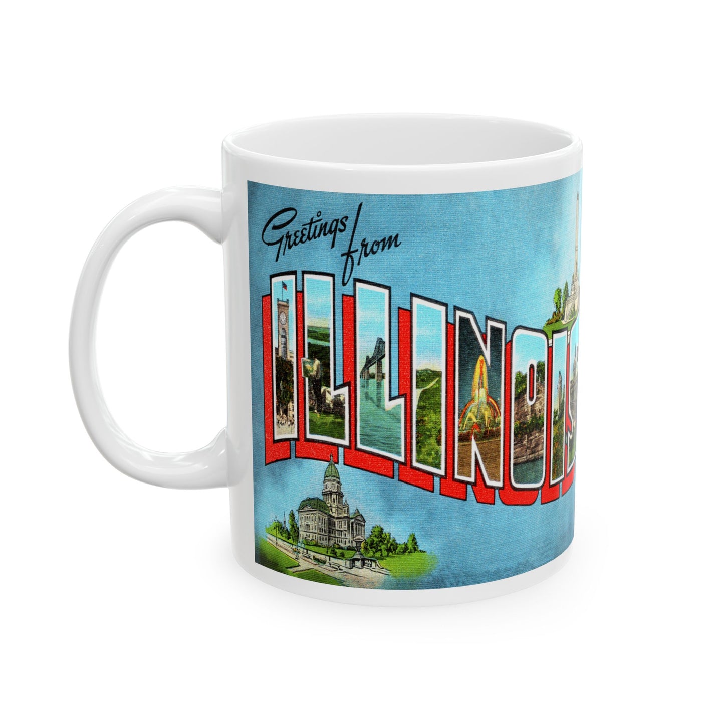 Memebly Vintage Greetings from Illinois Coffee Mug