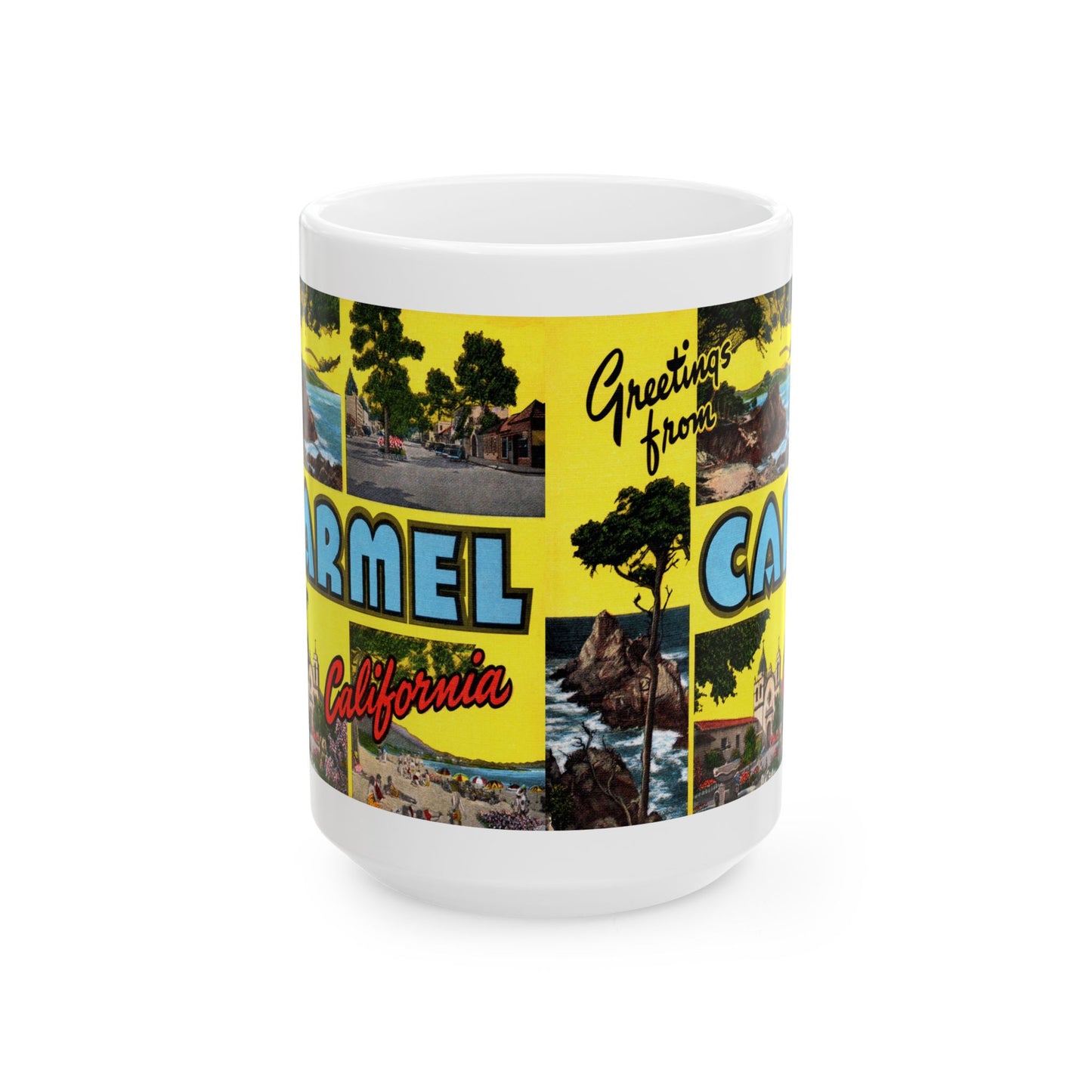 Memebly Retro Greetings from Carmel CA California Coffee Mug