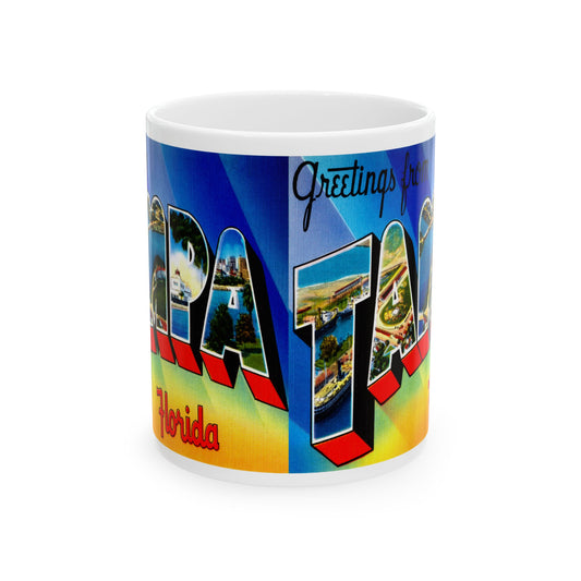 Memebly Colorful Vintage Greetings from Tampa FL Coffee Mug