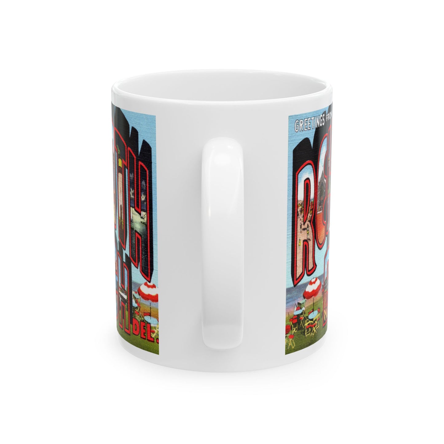 Memebly Retro Greetings from Rehoboth Beach DE Delaware Coffee Mug