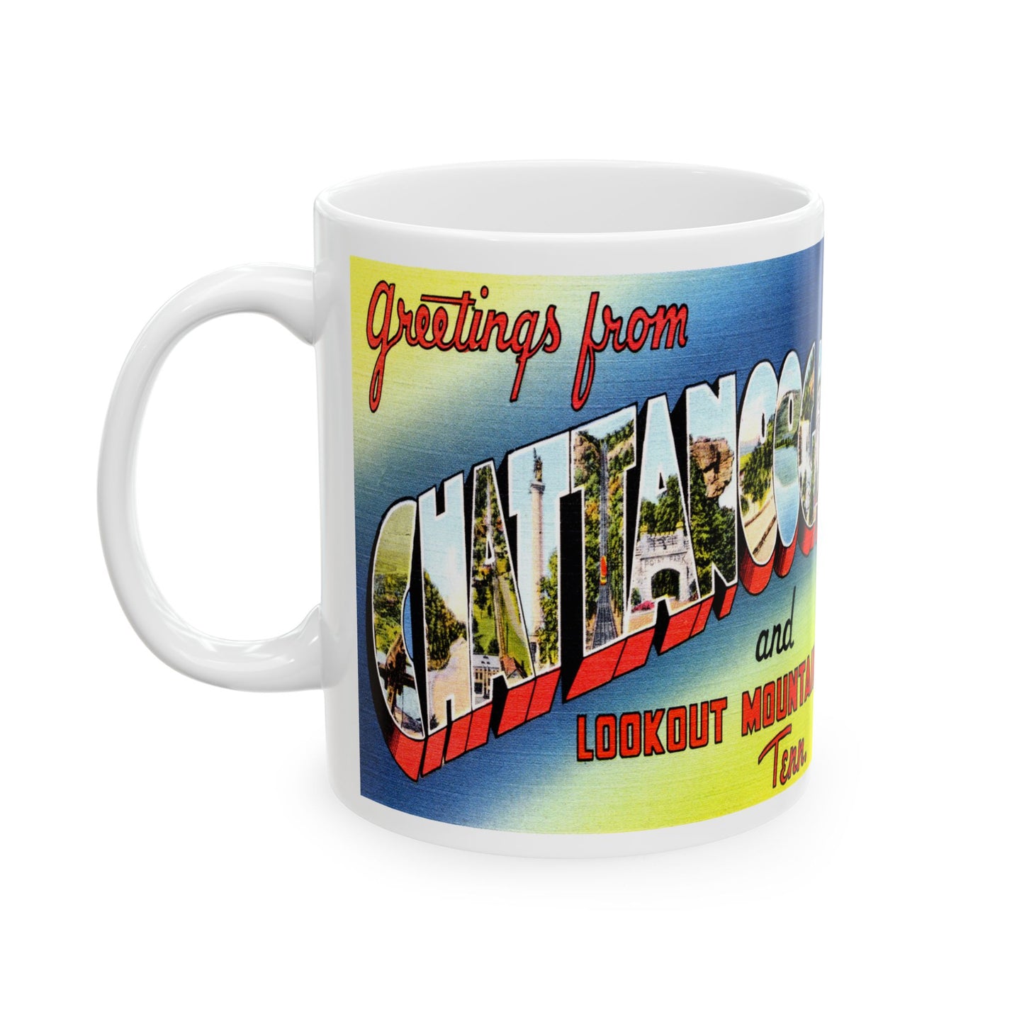 Memebly Vintage Greetings from Chattanooga TN Tennessee Coffee Mug