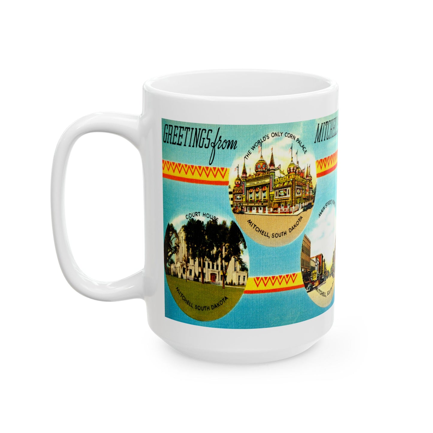 Memebly Scenic Vintage Greetings from Mitchell SD South Dakota Coffee Mug