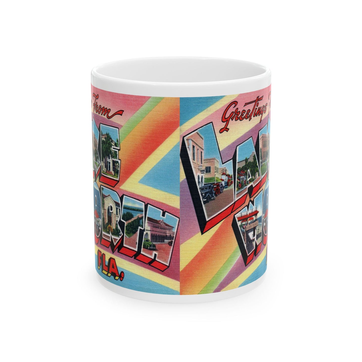 Memebly Retro Greetings from Lake Worth FL Florida Coffee Mug