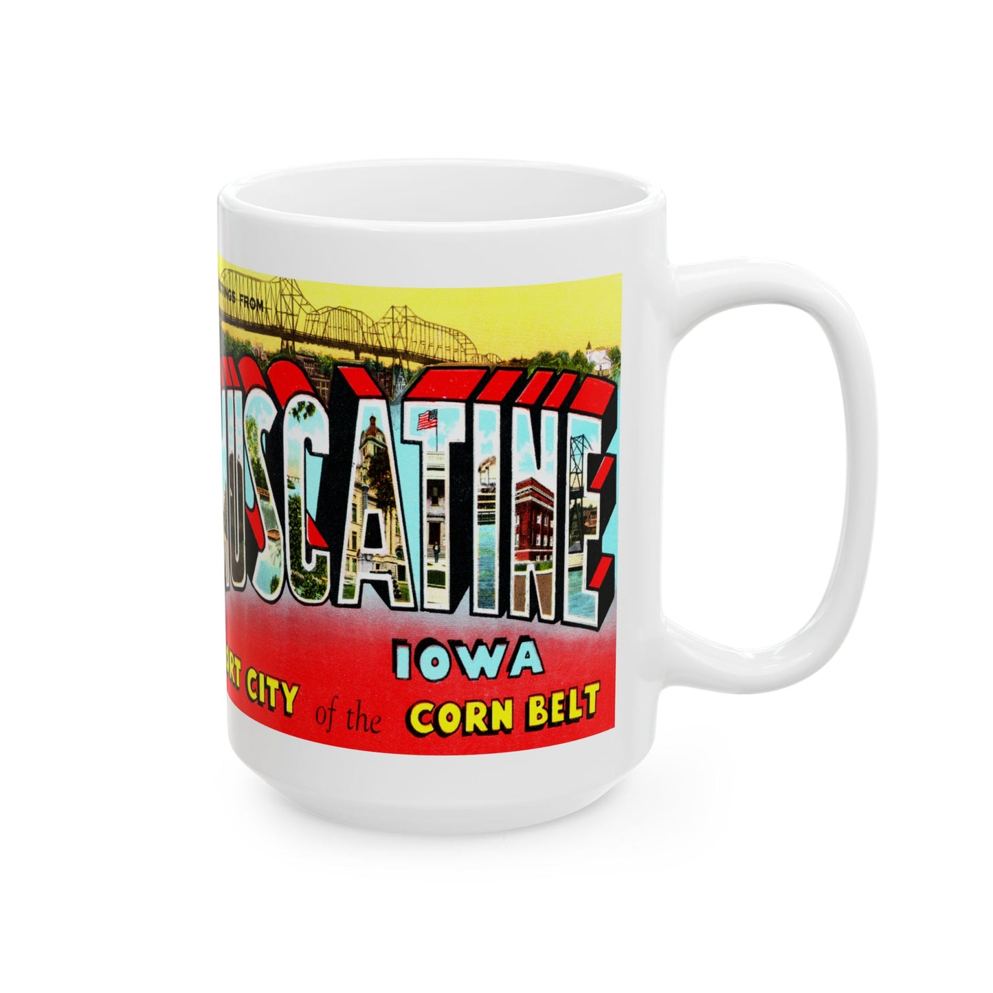 Memebly Vintage Greetings from Muscatine IA Coffee Mug