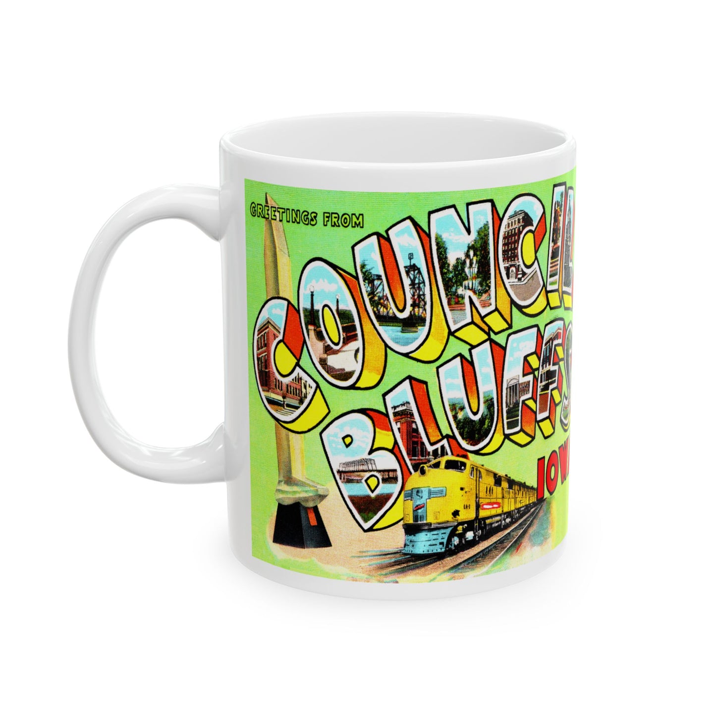 Memebly Vintage Greetings from Council Bluffs IA Coffee Mug