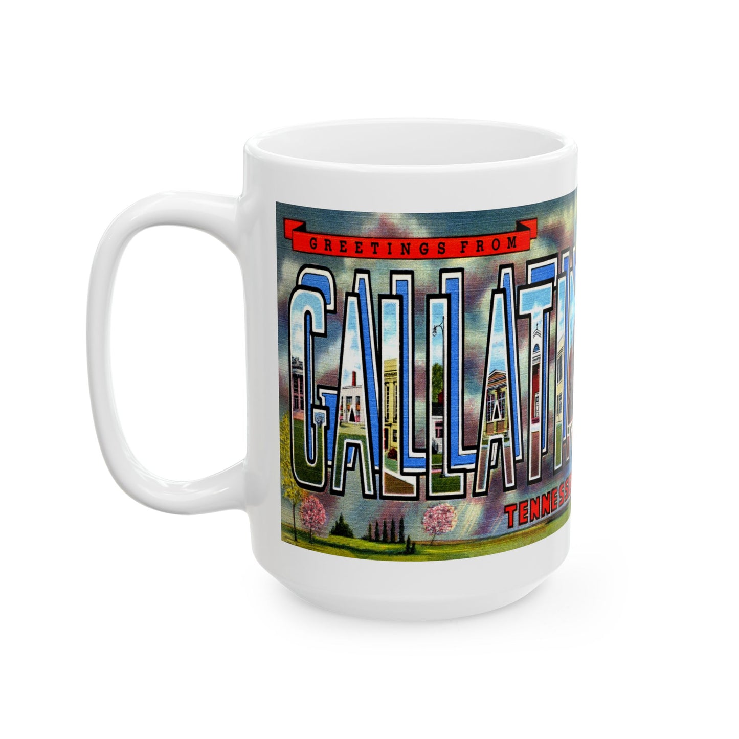 Memebly Vintage Greetings from Gallatin TN Tennessee Coffee Mug