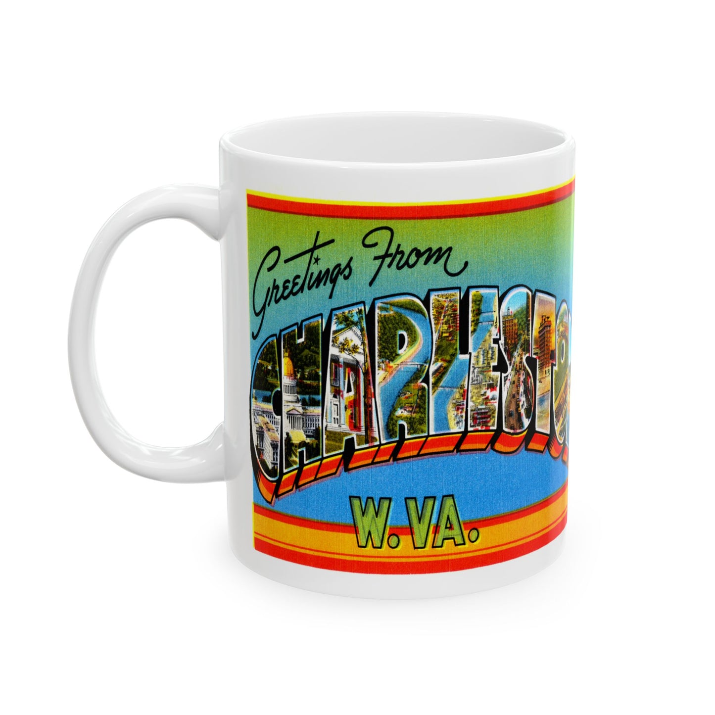 Memebly Vintage Greetings from Charleston WV West Virginia Coffee Mug