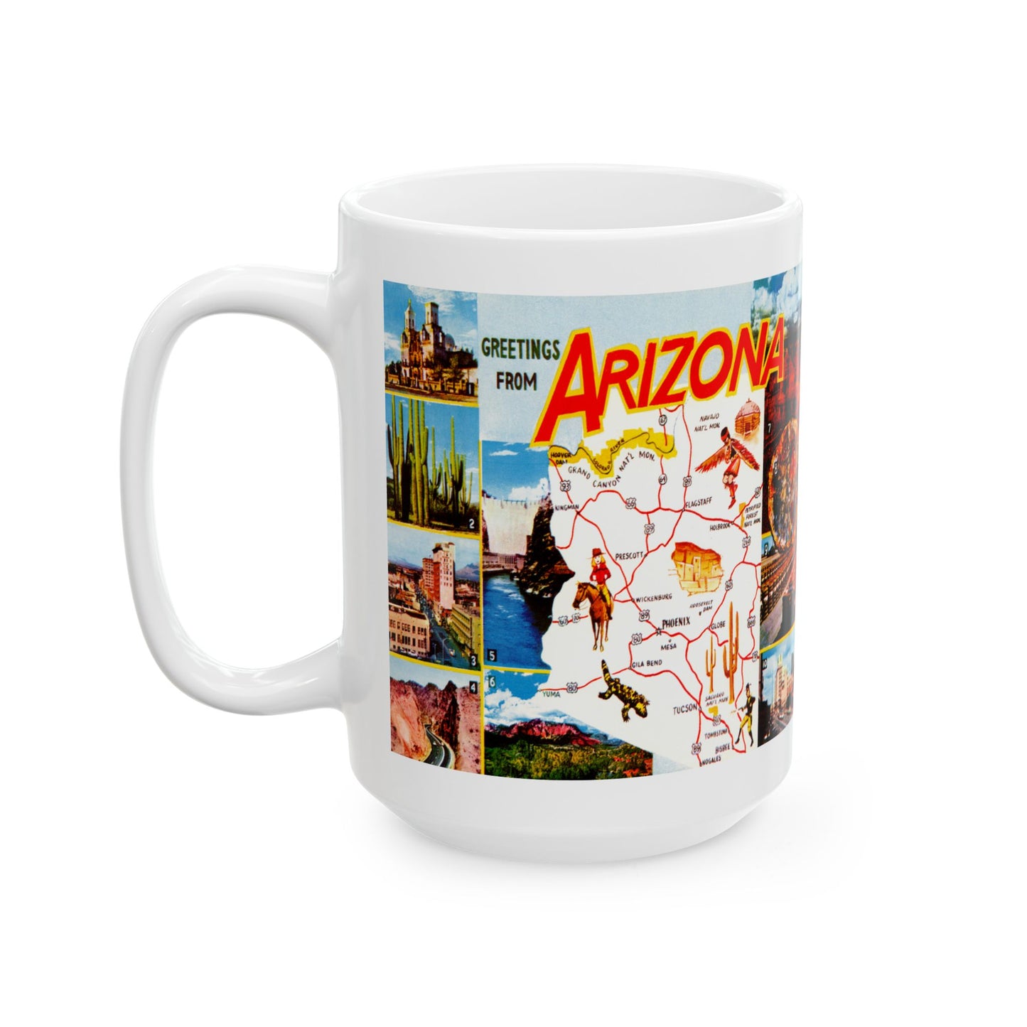 Memebly Vintage Scenic View AZ Arizona Map Coffee Mug