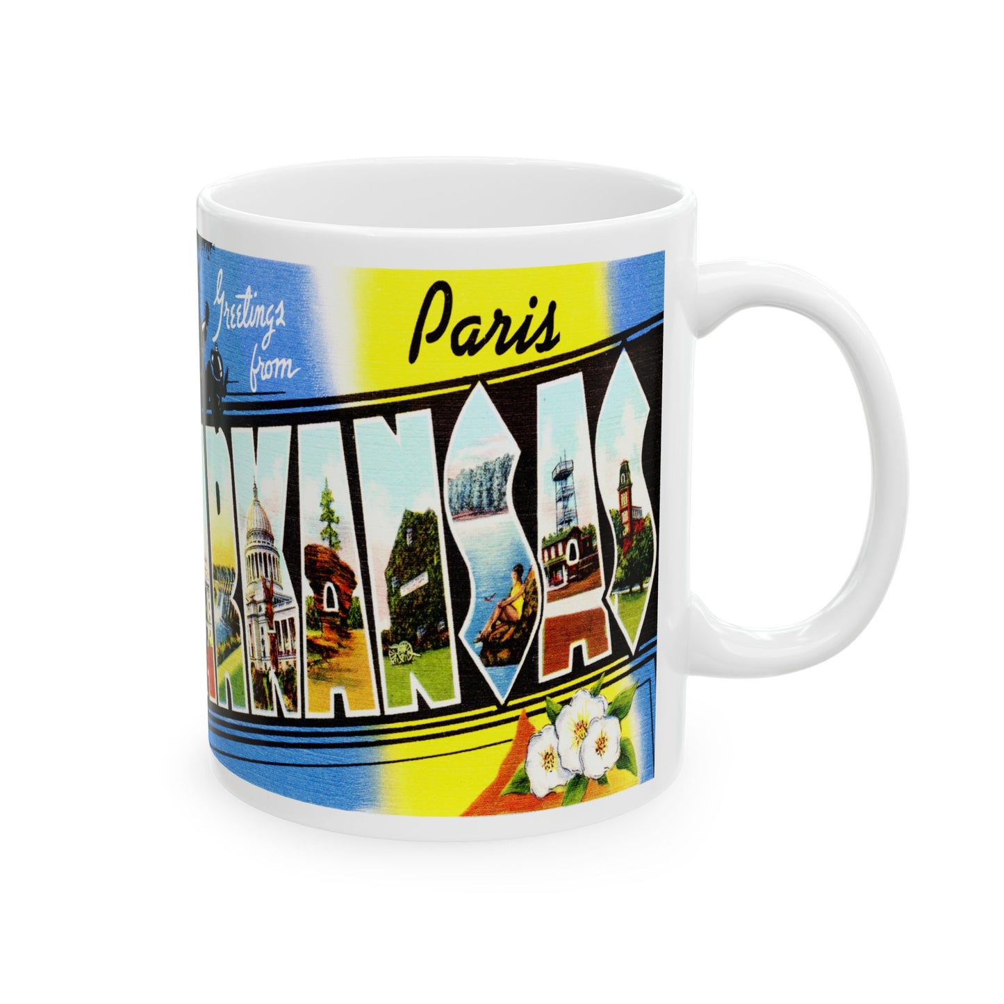 Memebly Vintage Greetings from Paris Arkansas Coffee Mug