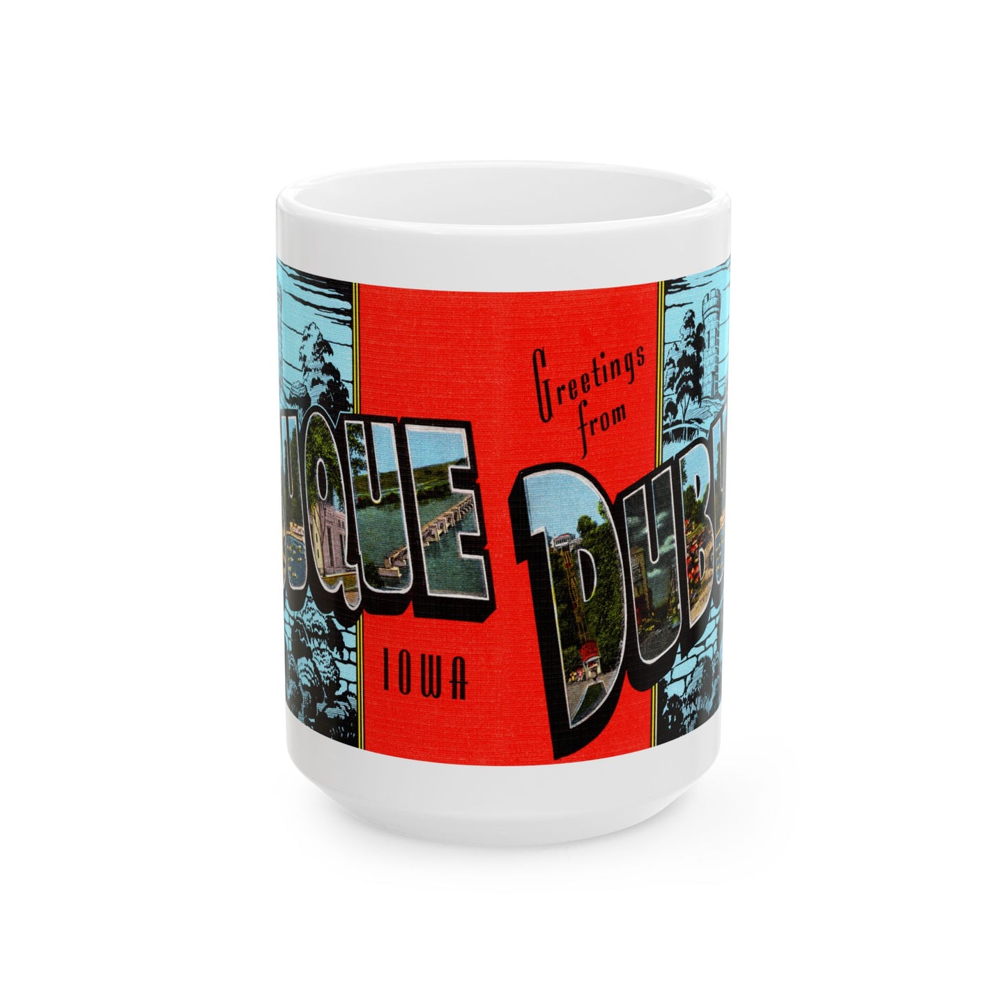 Memebly Vintage Greetings from Dubuque IA Coffee Mug