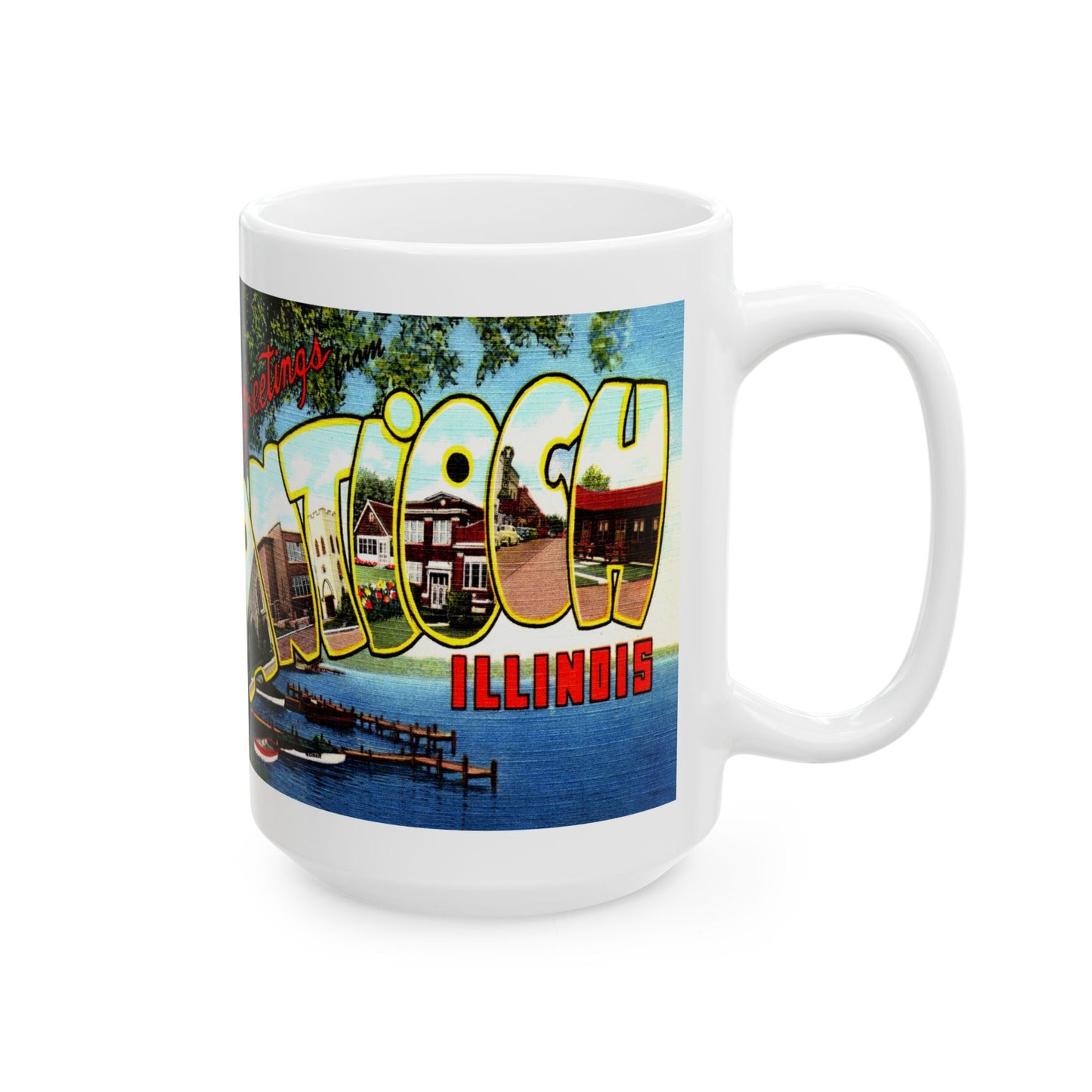 Memebly Vintage Greetings from Antioch IL Coffee Mug