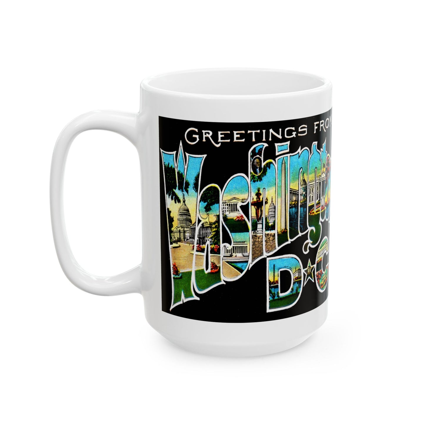 Memebly Scenic Vintage Greetings from Washington DC Coffee Mug