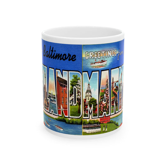 Memebly Vintage Greetings from Baltimore MD Maryland Coffee Mug