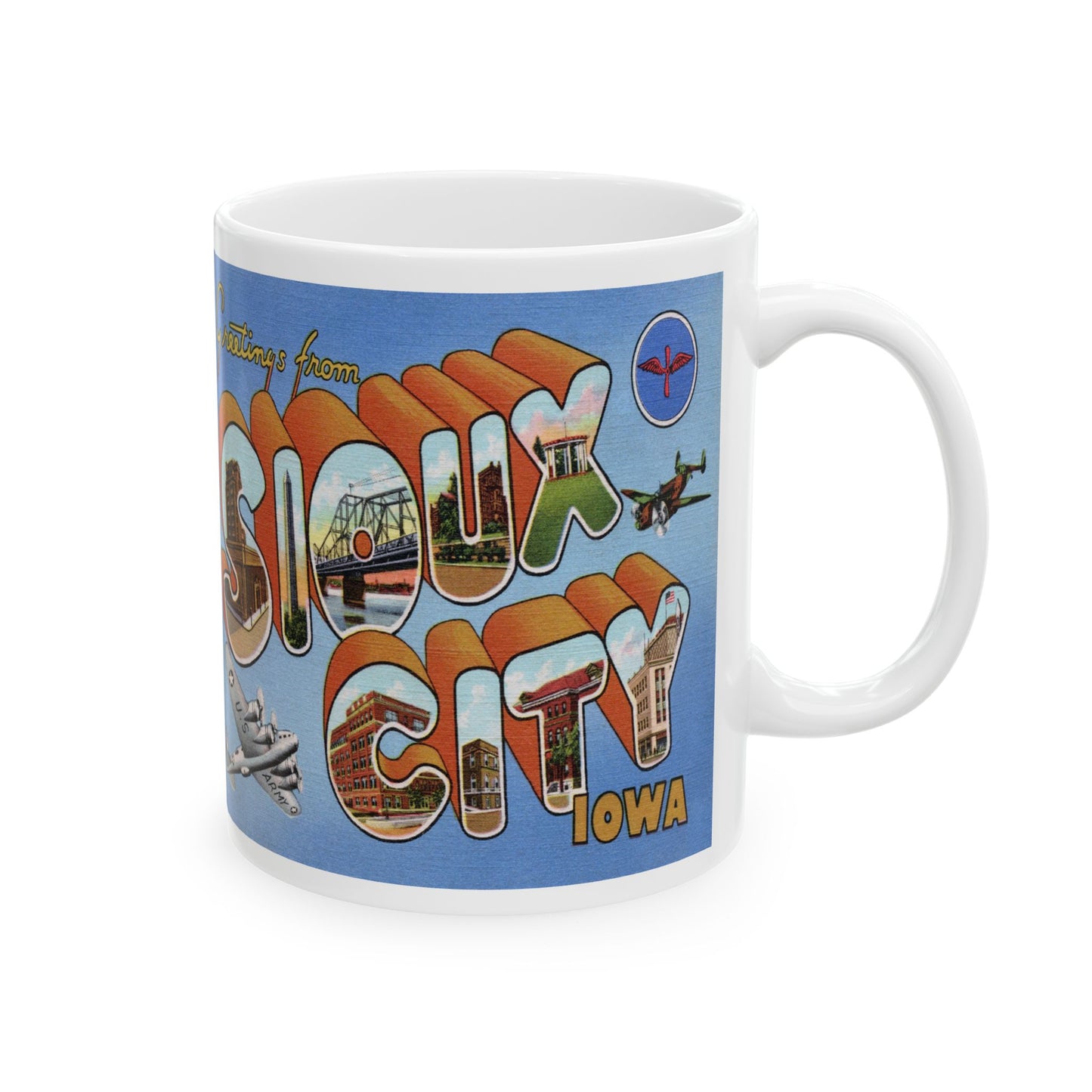 Memebly Scenic Vintage Greetings from Sioux City IA Coffee Mug