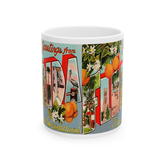 Memebly Vintage Greetings from Florida FL Tropical Wonderland  Coffee Mug