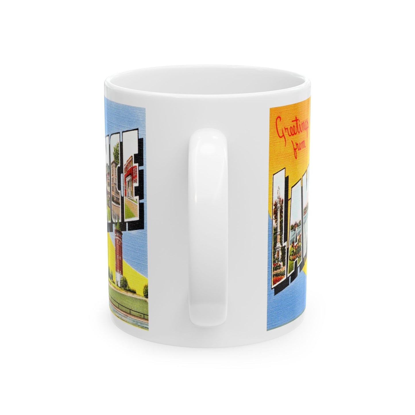 Memebly Scenic Vintage Greetings from Lawrence MA Massachusetts Coffee Mug