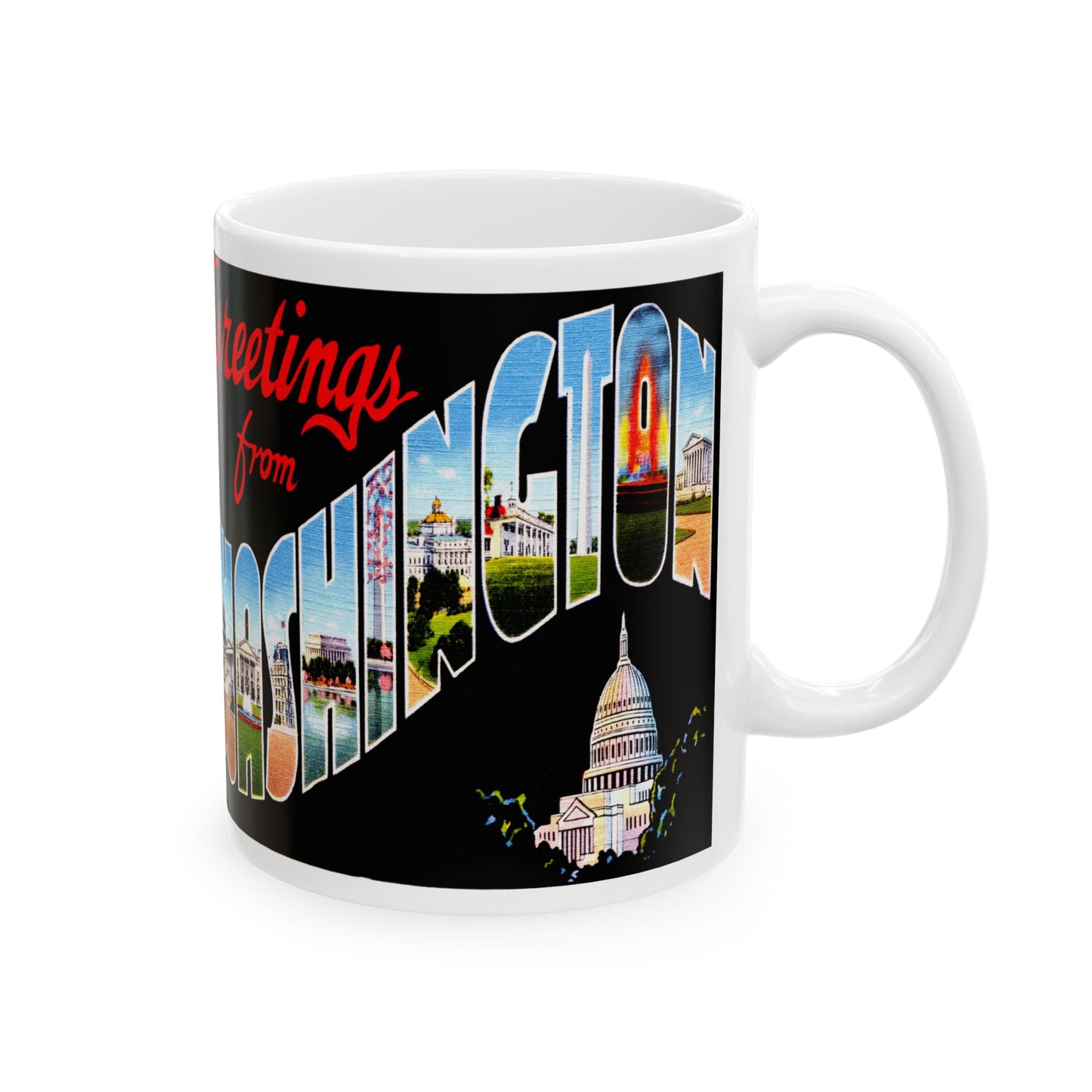 Memebly Scenic Retro Greetings from Washington DC Coffee Mug