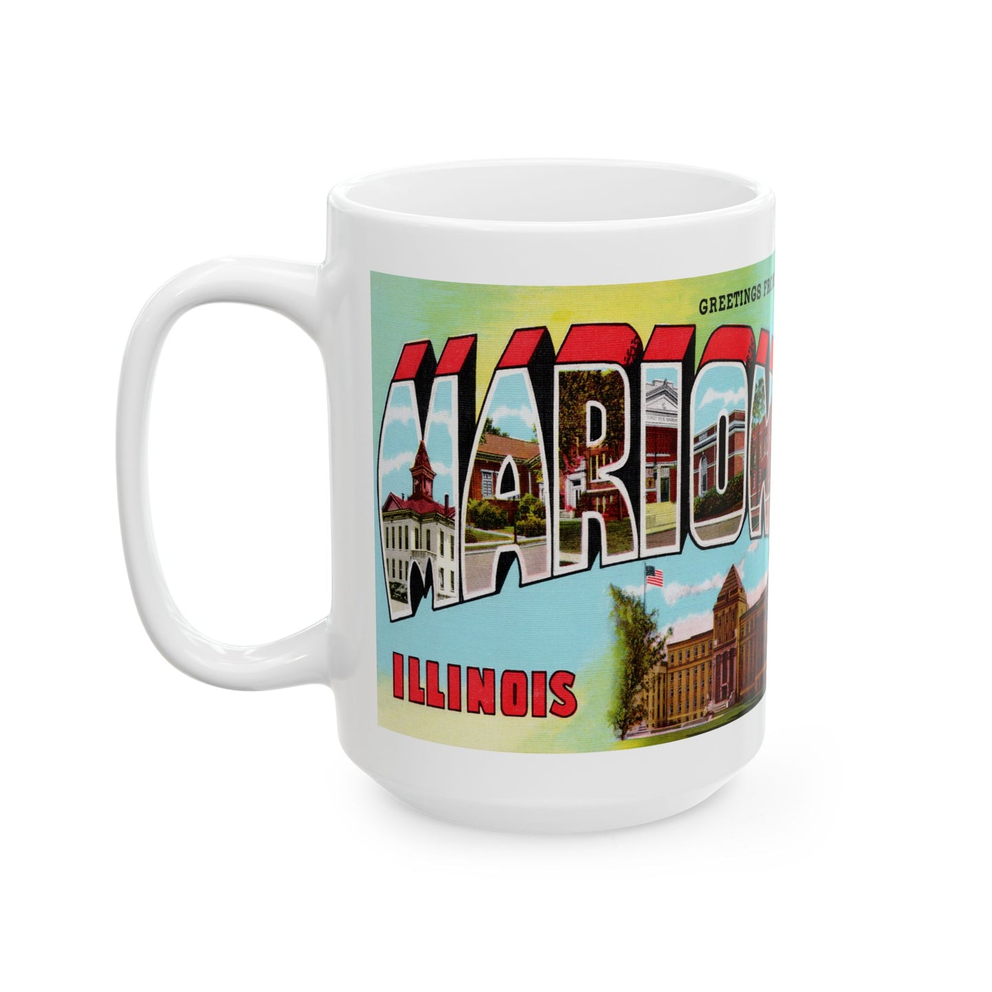 Memebly Vintage Greetings from Marion IL Coffee Mug