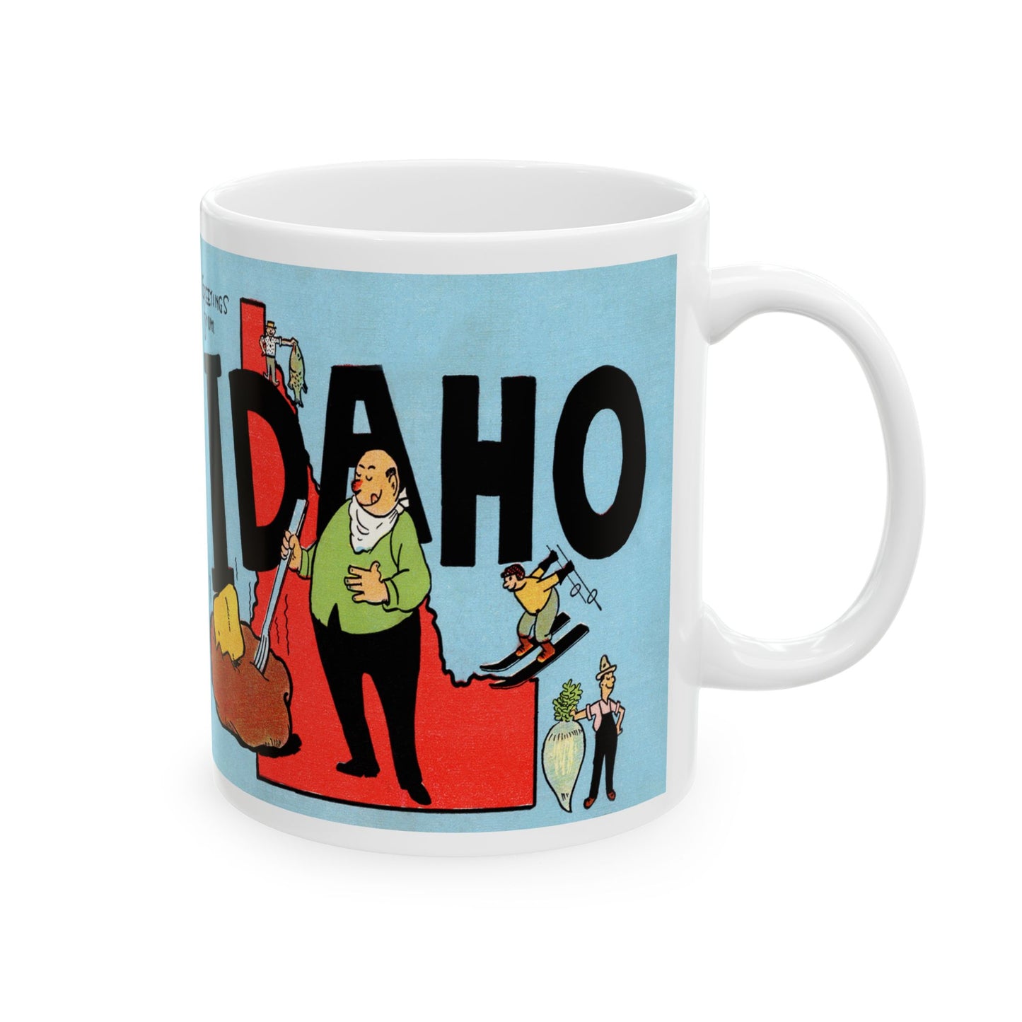 Memebly Vintage Greetings from Idaho Map Coffee Mug