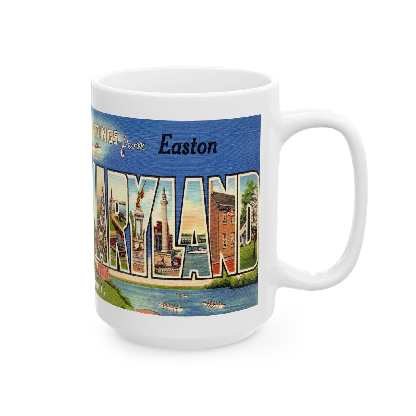 Memebly Vintage Greetings from Easton MD Maryland Coffee Mug