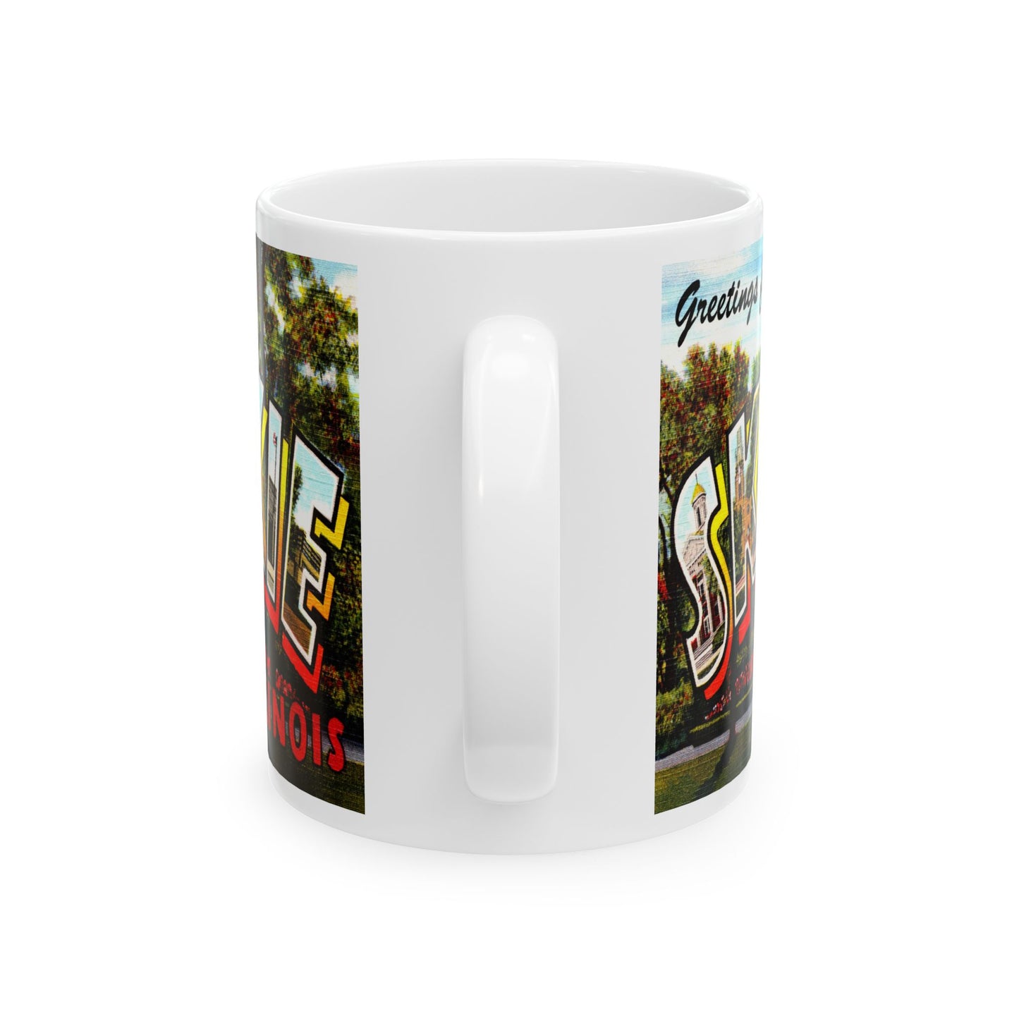 Memebly Scenic Vintage Greetings from Skokie IL Illinois Coffee Mug