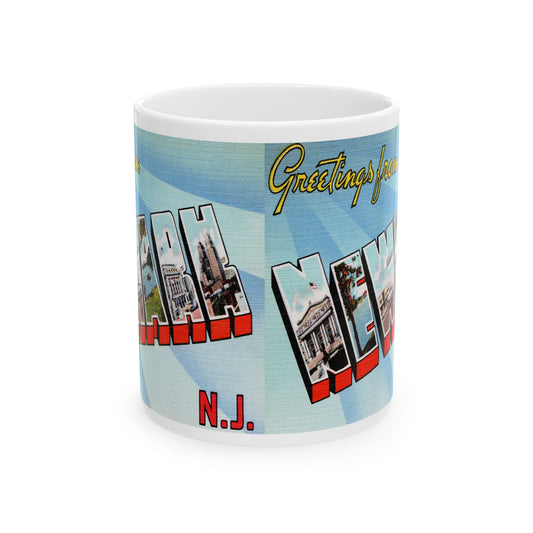 Memebly Vintage Greetings from Newark NJ New Jersey Coffee Mug