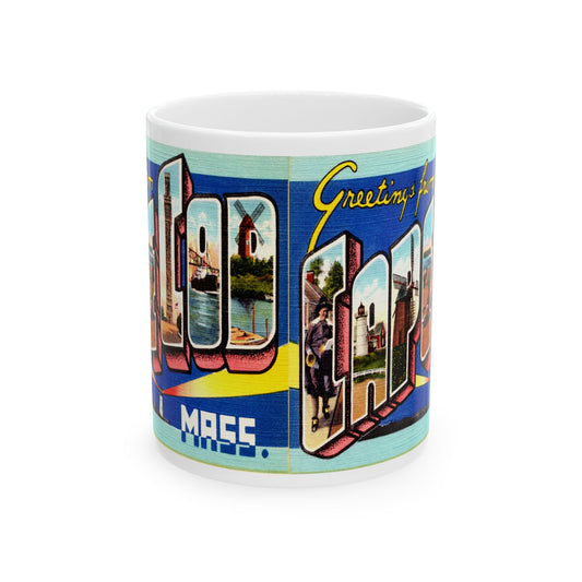 Memebly Vintage Retro Greetings from Cape Cod MA Massachusetts Coffee Mug