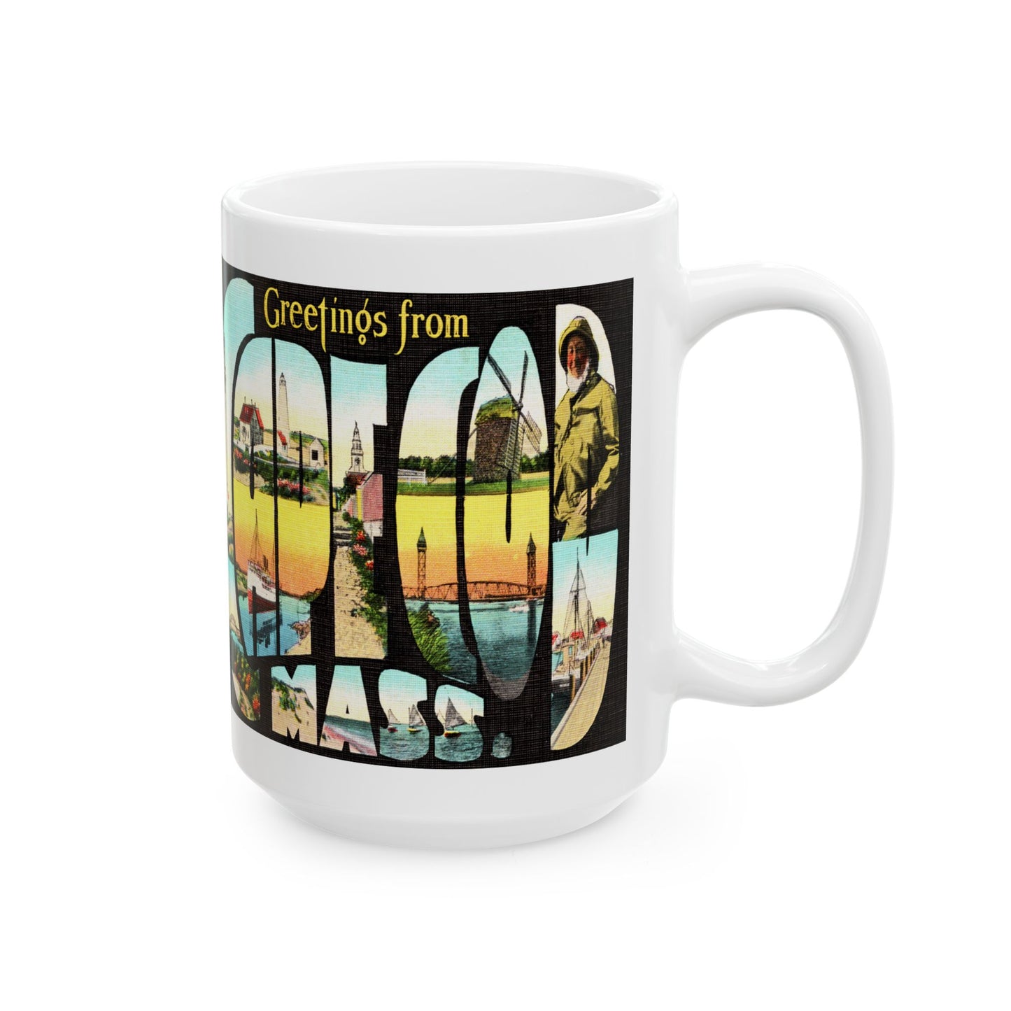 Memebly Scenic Vintage Greetings from Cape Cod MA Massachusetts Coffee Mug