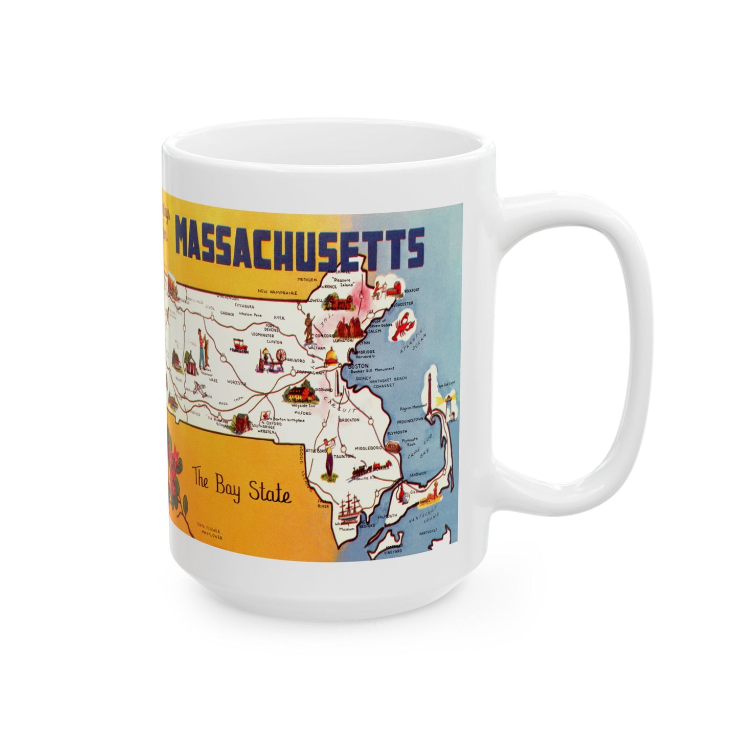 Memebly Vintage Retro Greetings from Massachusetts MA Coffee Mug Coffee Mug