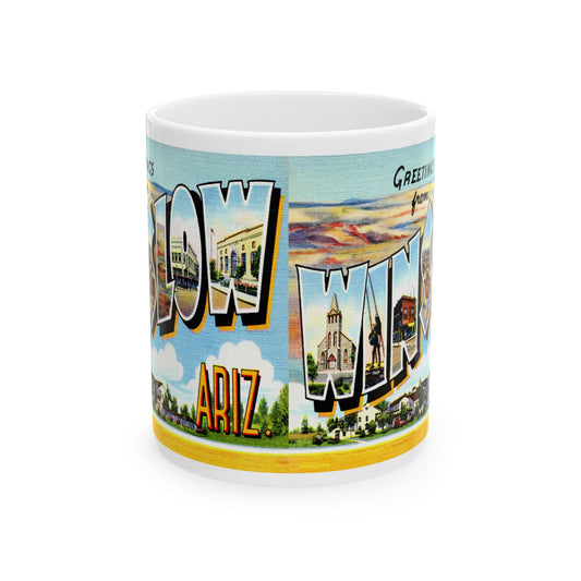 Memebly Vintage Greetings from Winslow AZ Arizona Coffee Mug