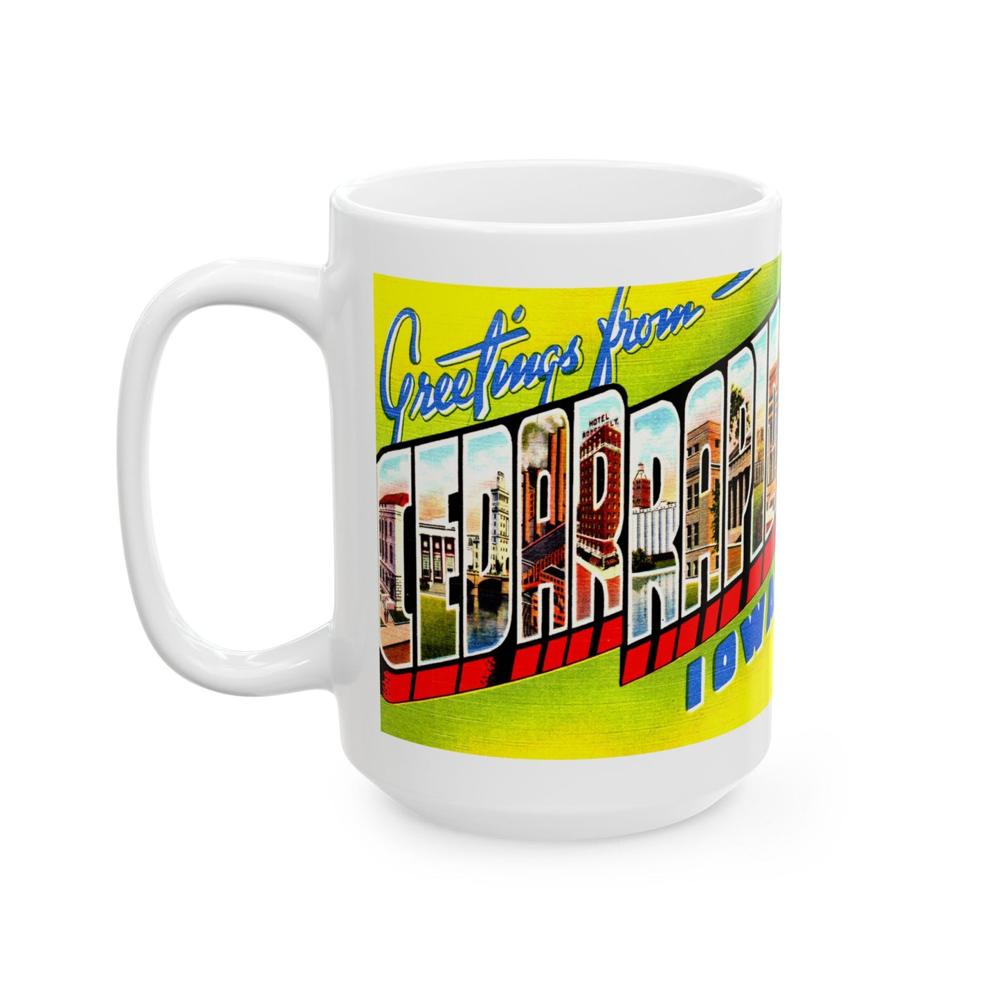 Memebly Vintage Greetings from Cedar Rapids IA Coffee Mug