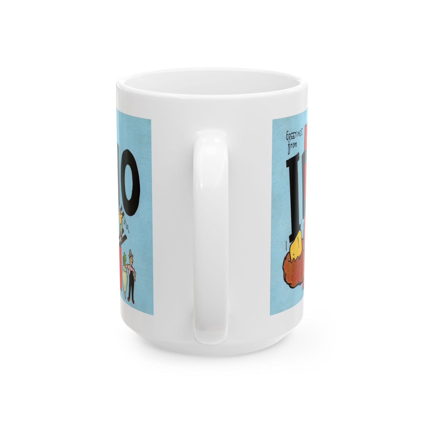 Memebly Vintage Greetings from Idaho Map Coffee Mug