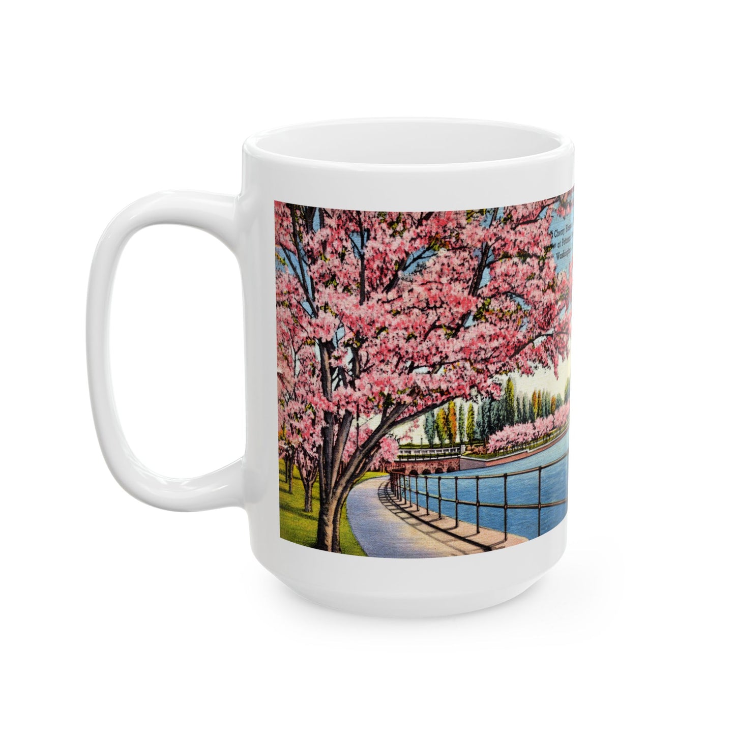 Memebly Vintage Cherry Blossom Time Washington DC Coffee Mug