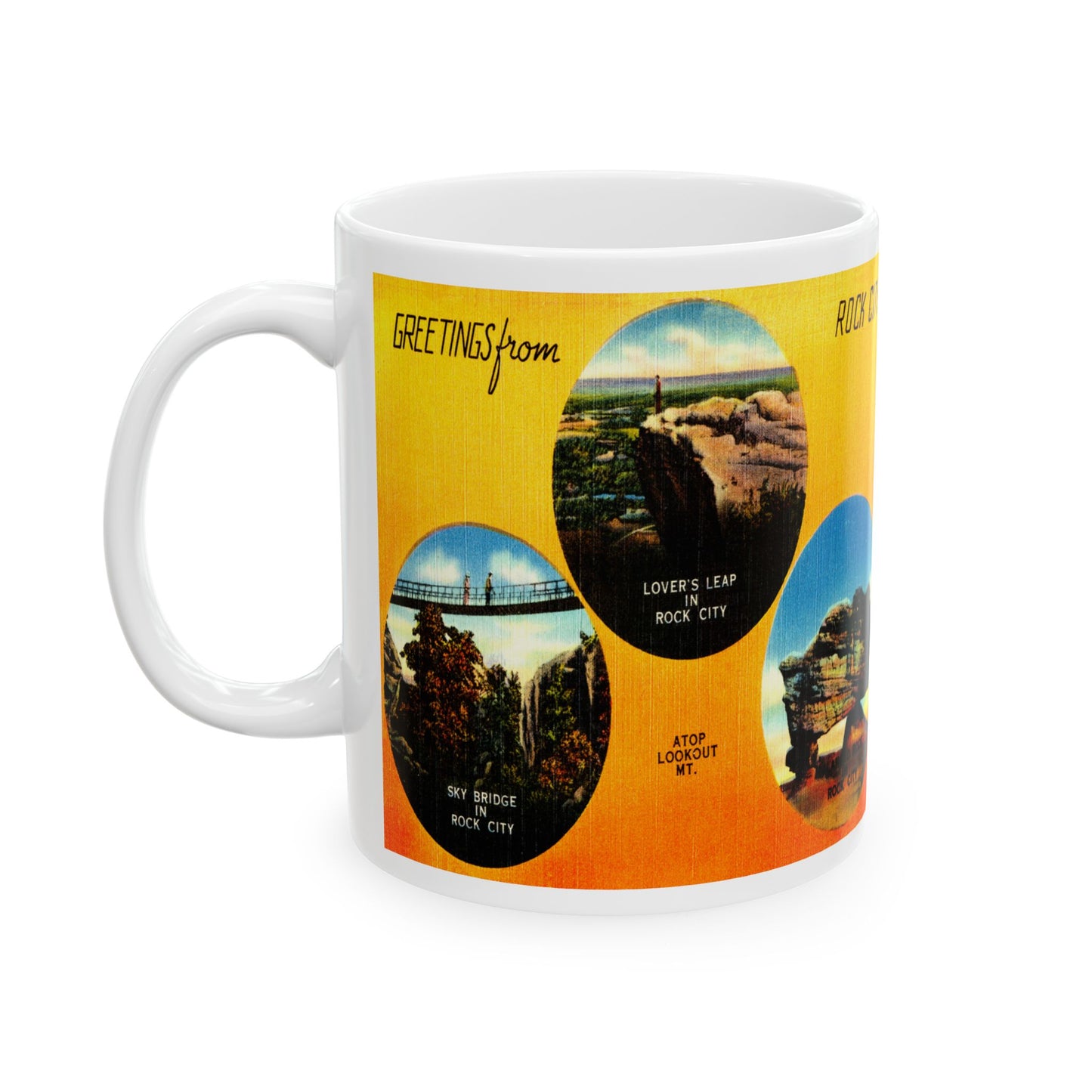 Memebly Scenic Vintage Greetings from Rock City Chatanooga TN Tennessee Coffee Mug