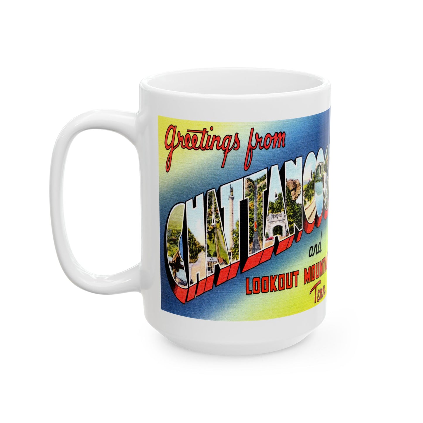 Memebly Vintage Greetings from Chattanooga TN Tennessee Coffee Mug