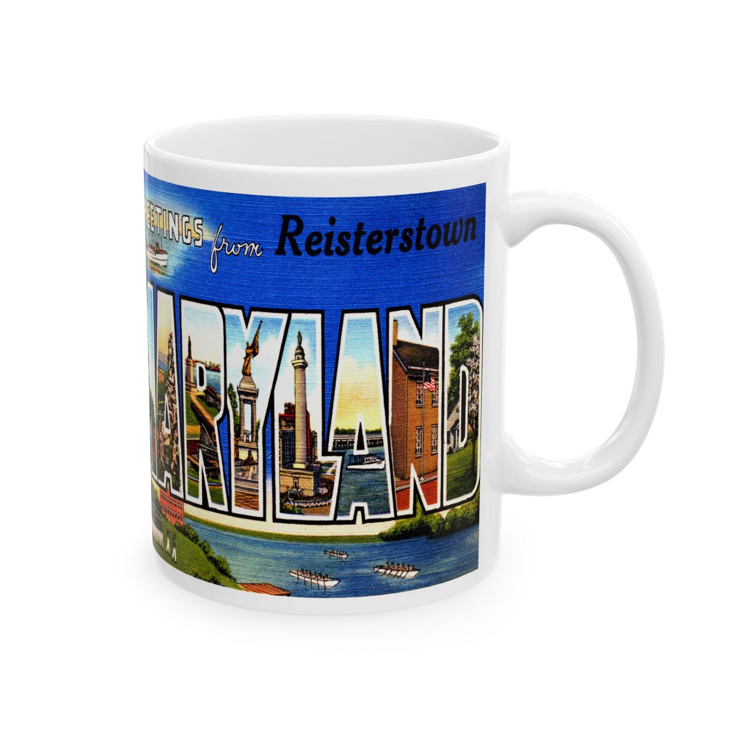 Memebly Vintage Greetings from Reisterstown MD Maryland Coffee Mug