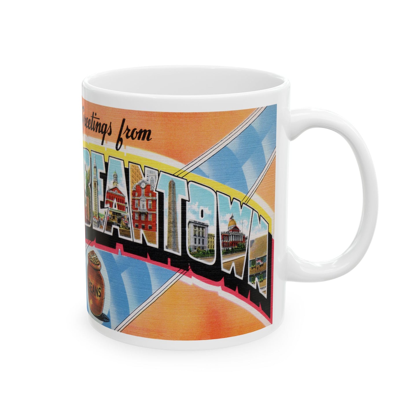 Memebly Vintage Greetings from Beantown Boston MA Massachusetts Coffee Mug