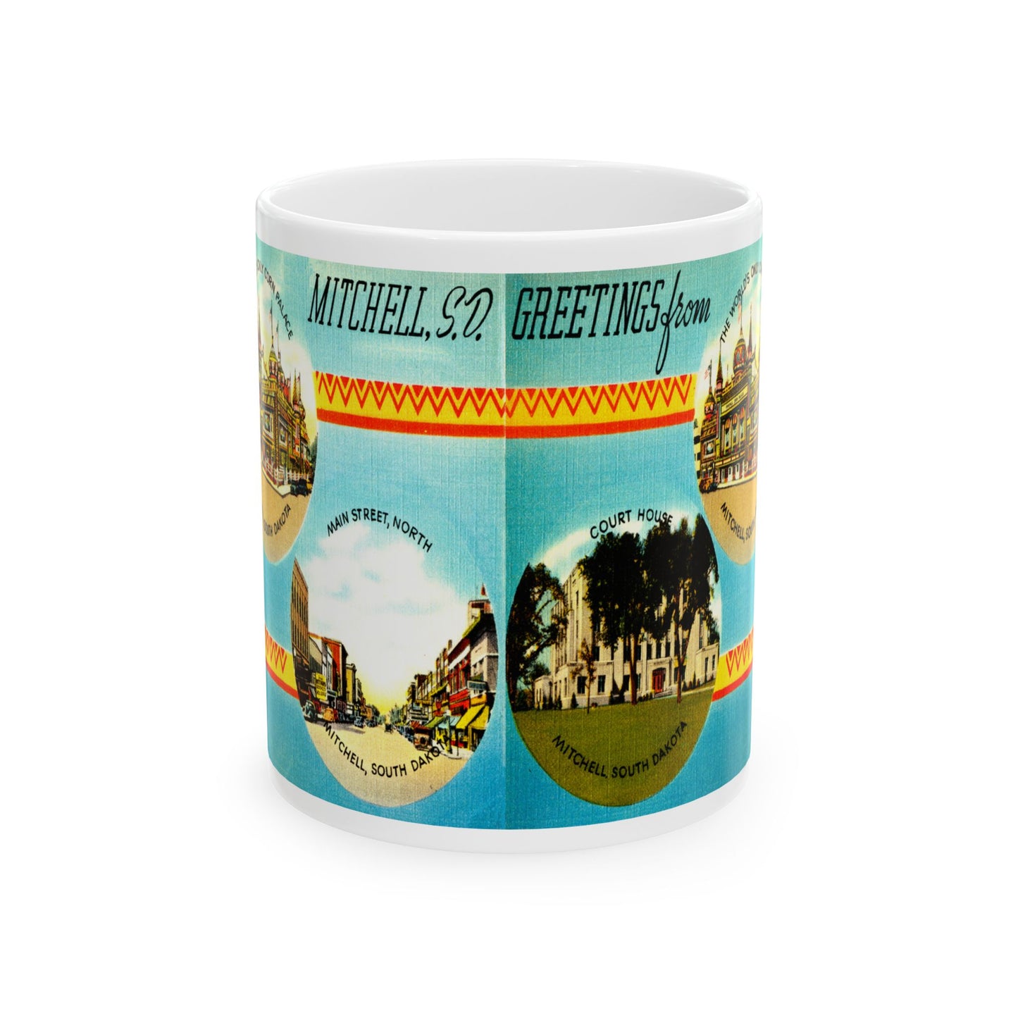 Memebly Scenic Vintage Greetings from Mitchell SD South Dakota Coffee Mug