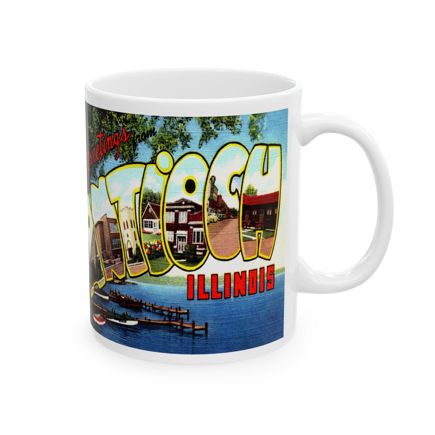 Memebly Vintage Greetings from Antioch IL Coffee Mug